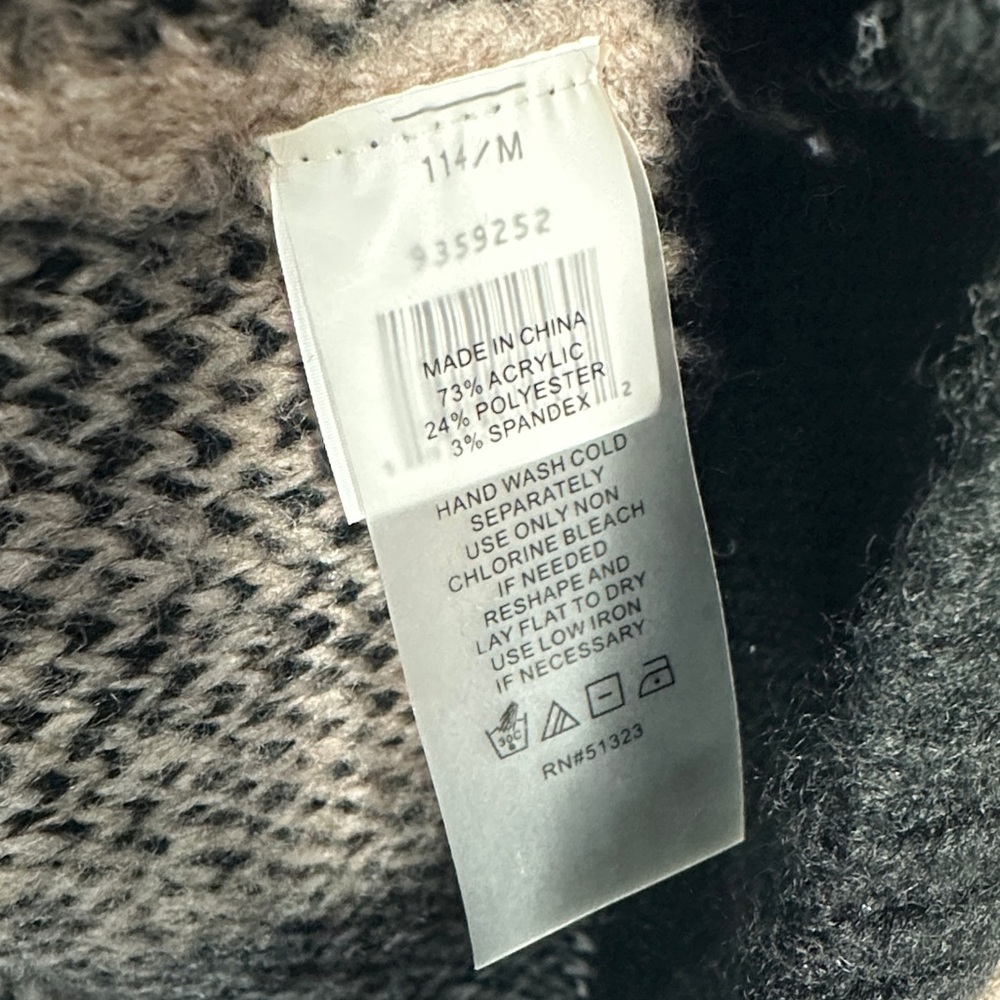 Vince Camuto Black and Tan Checkered Sweater - Picture 7 of 7